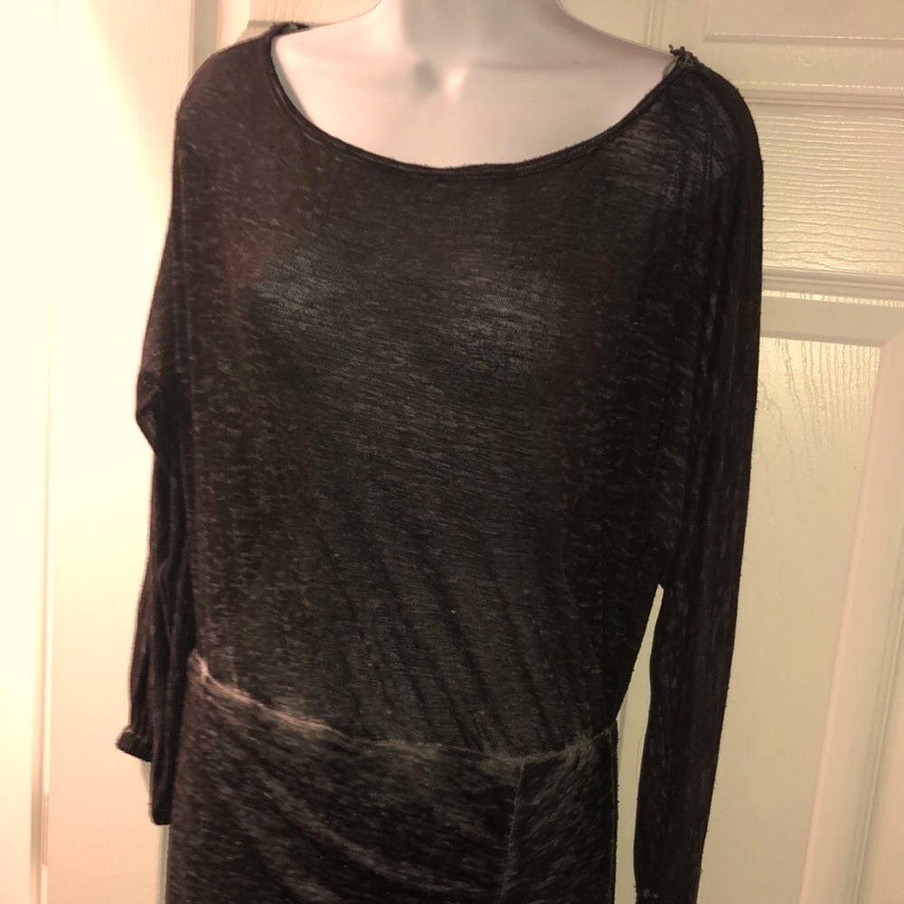 Free People Black Sheer Long Sleeve Dress